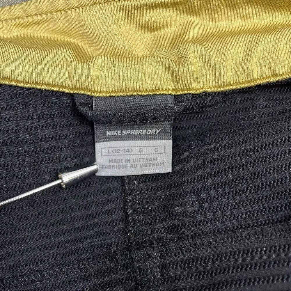 Nike Sphere Dry Jacket Black w/Gold Full Zip Textured Women's L (12/14)